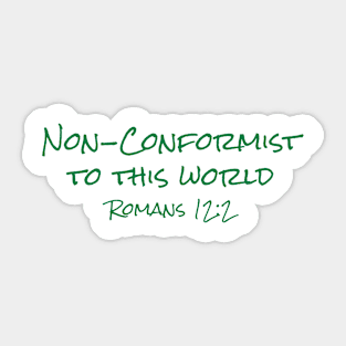 Non-Conformist - Romans 12:2 Back Print Design Sticker